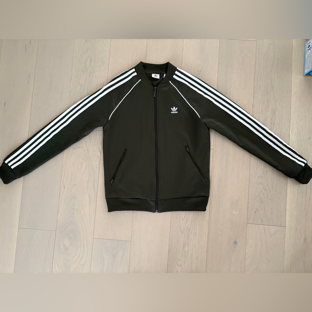 Adidas Green Zip Hoody Small